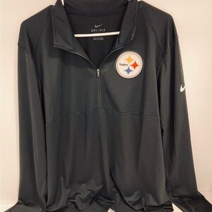 Nike Black Steelers Dri-FIT quarter zip size large